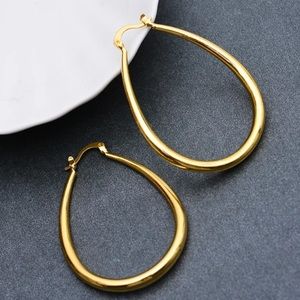 Yellow gold plated hoop earrings